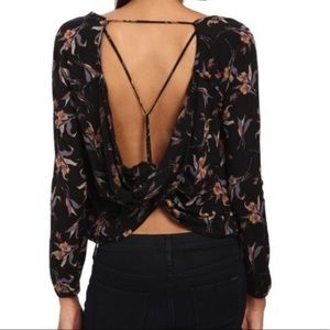 FREE PEOPLE Elsa Jersey Top open back in black
